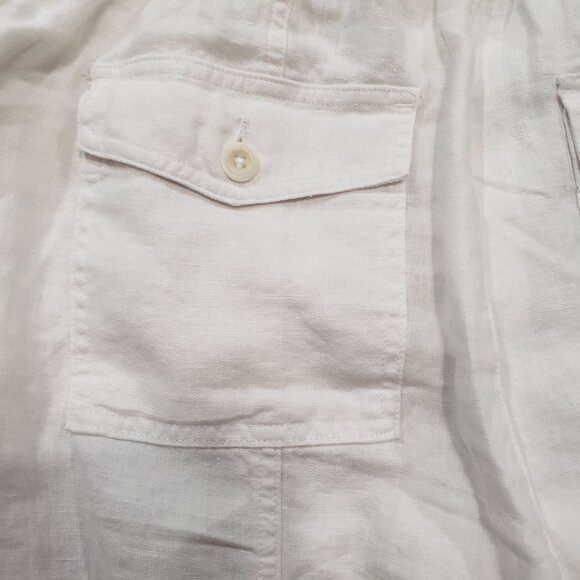 Lauren Ralph Lauren Women White Linen Cargo Jogger Pants NWT $165 Sizes Resort - Picture 13 of 16